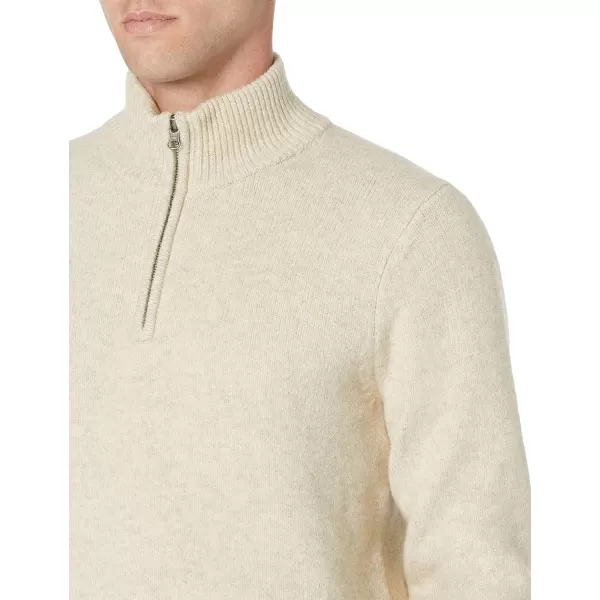 Amazon Essentials Mens LongSleeve Soft Touch QuarterZip SweaterOffwhite