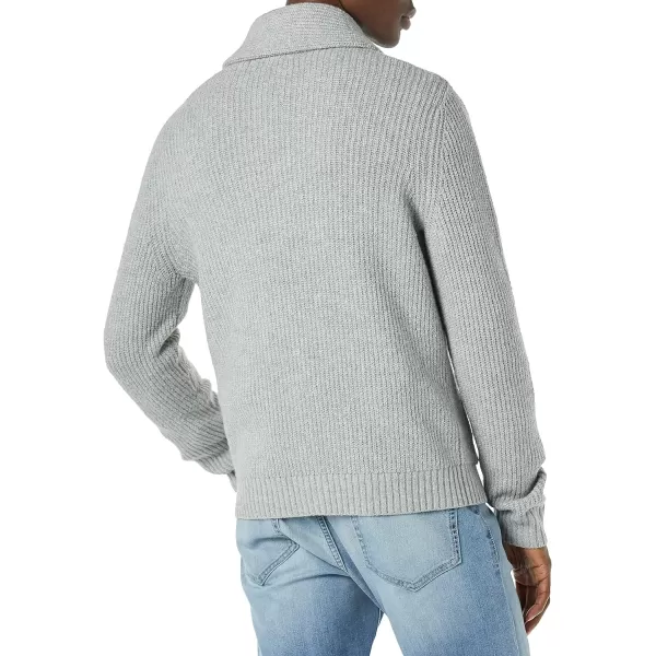 Amazon Essentials Mens LongSleeve Soft Touch Shawl Collar CardiganLight Grey Heather