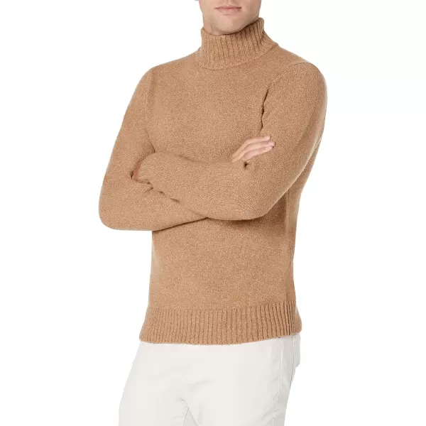 Amazon Essentials Mens LongSleeve Soft Touch Turtleneck SweaterCamel