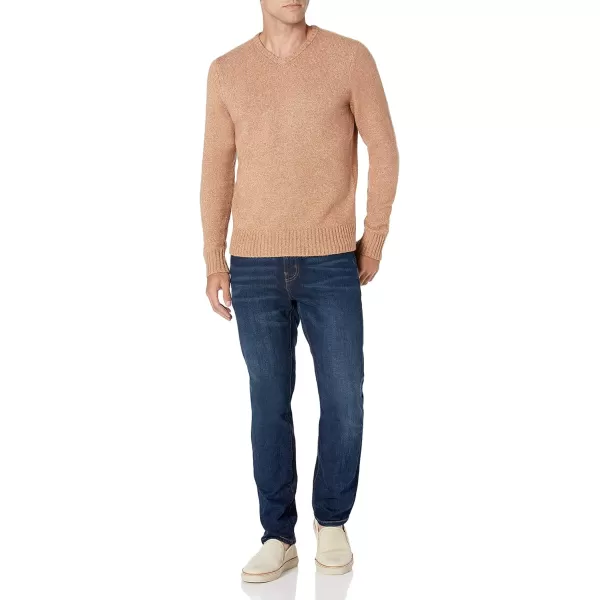 Amazon Essentials Mens LongSleeve Soft Touch VNeck SweaterCamel