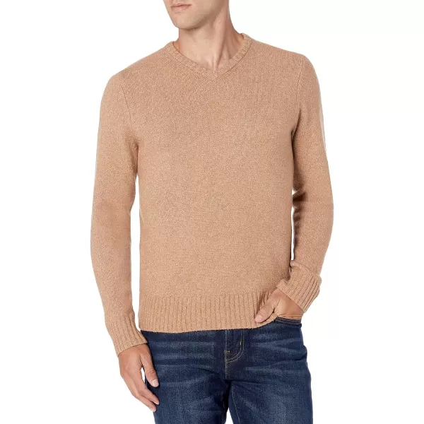 Amazon Essentials Mens LongSleeve Soft Touch VNeck SweaterCamel