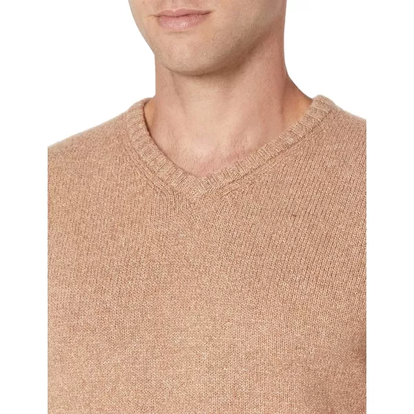 Amazon Essentials Mens LongSleeve Soft Touch VNeck SweaterCamel