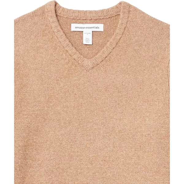 Amazon Essentials Mens LongSleeve Soft Touch VNeck SweaterCamel