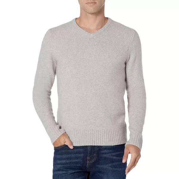 Amazon Essentials Mens LongSleeve Soft Touch VNeck SweaterLight Grey