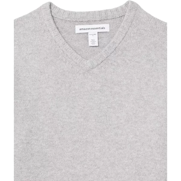 Amazon Essentials Mens LongSleeve Soft Touch VNeck SweaterLight Grey