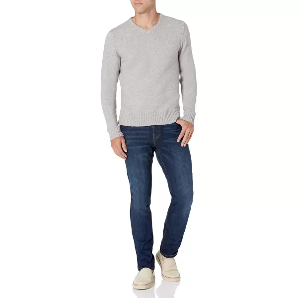 Amazon Essentials Mens LongSleeve Soft Touch VNeck SweaterLight Grey