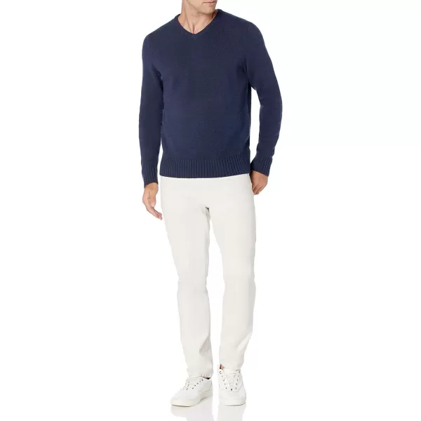 Amazon Essentials Mens LongSleeve Soft Touch VNeck SweaterNavy