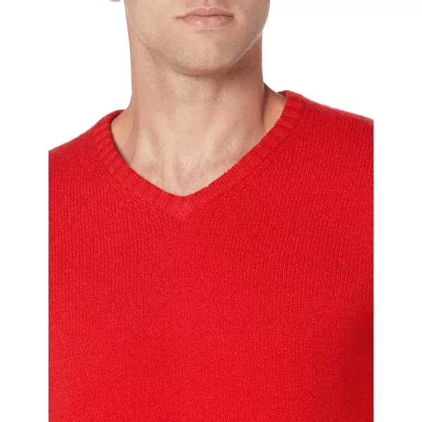 Amazon Essentials Mens LongSleeve Soft Touch VNeck SweaterRed