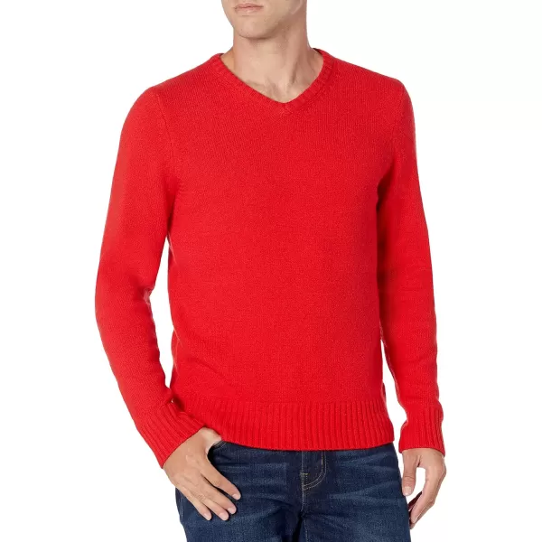 Amazon Essentials Mens LongSleeve Soft Touch VNeck SweaterRed