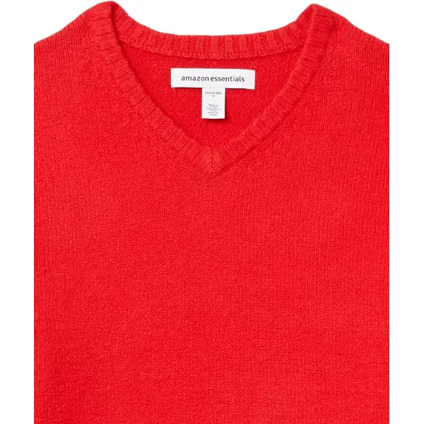 Amazon Essentials Mens LongSleeve Soft Touch VNeck SweaterRed