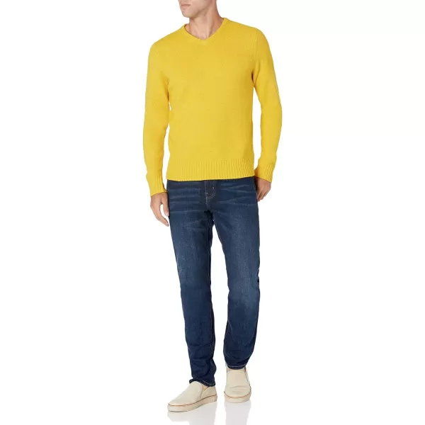 Amazon Essentials Mens LongSleeve Soft Touch VNeck SweaterYellow