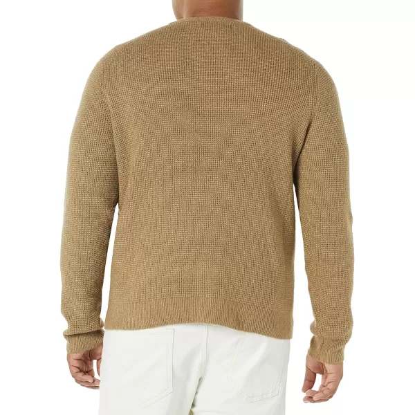 Amazon Essentials Mens LongSleeve Soft Touch Waffle Stitch Crewneck SweaterBrown