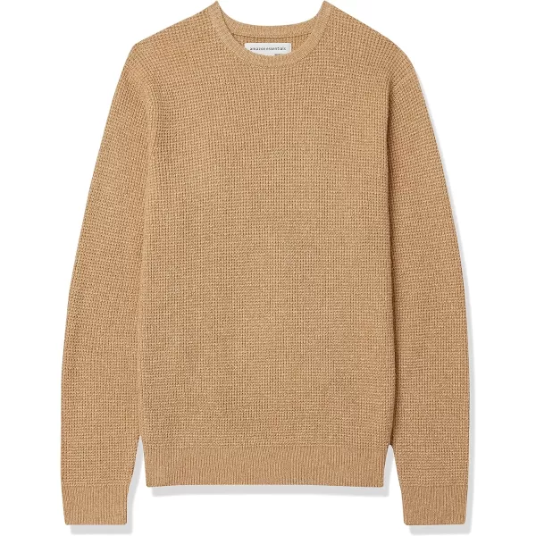 Amazon Essentials Mens LongSleeve Soft Touch Waffle Stitch Crewneck SweaterBrown