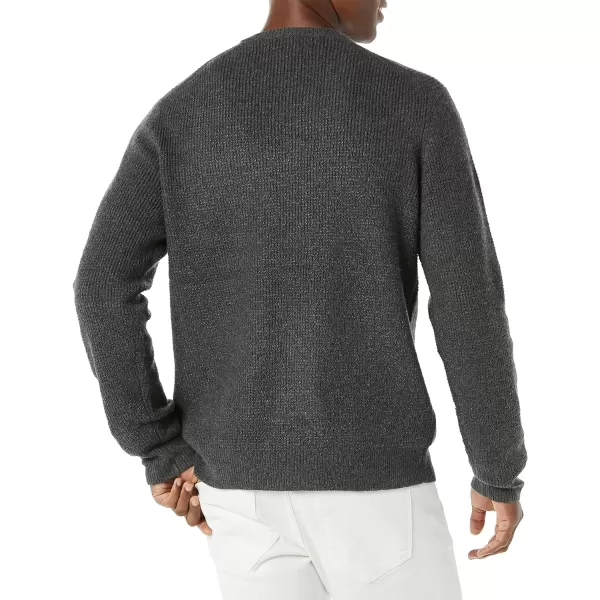 Amazon Essentials Mens LongSleeve Soft Touch Waffle Stitch Crewneck SweaterCharcoal Heather