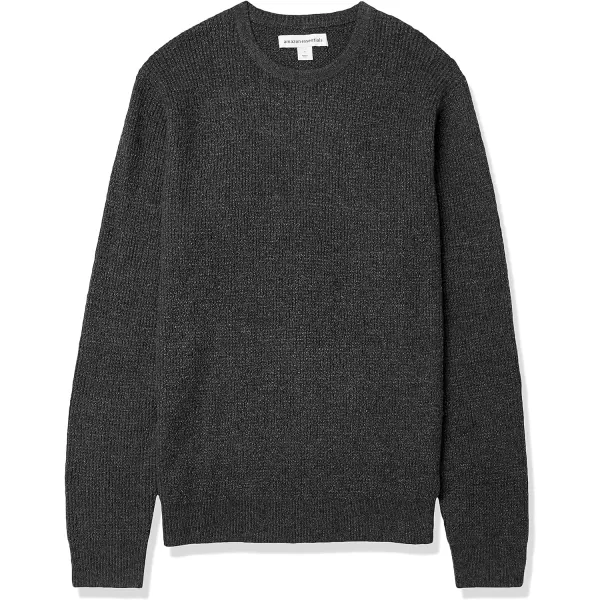 Amazon Essentials Mens LongSleeve Soft Touch Waffle Stitch Crewneck SweaterCharcoal Heather