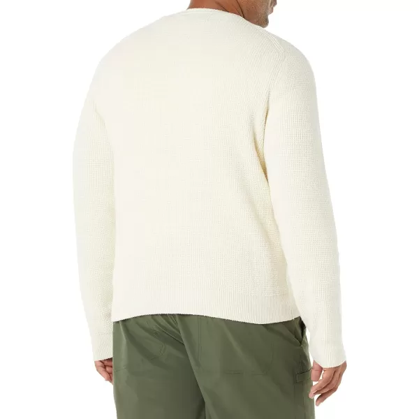 Amazon Essentials Mens LongSleeve Soft Touch Waffle Stitch Crewneck SweaterIvory