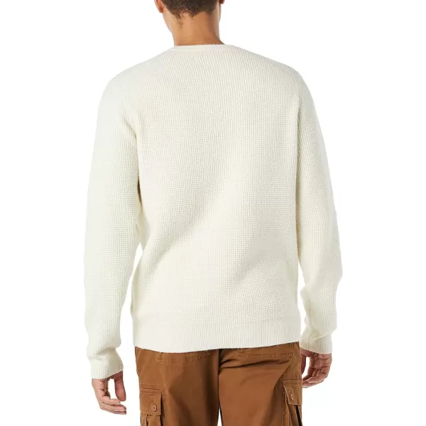 Amazon Essentials Mens LongSleeve Soft Touch Waffle Stitch Crewneck SweaterIvory