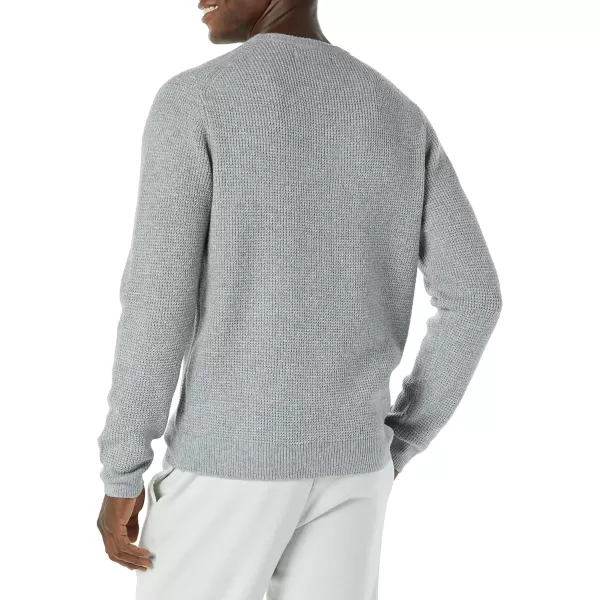 Amazon Essentials Mens LongSleeve Soft Touch Waffle Stitch Crewneck SweaterLight Grey Heather