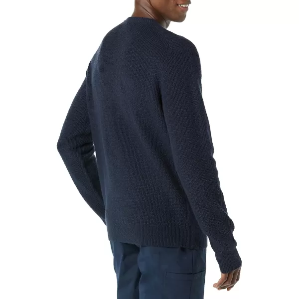 Amazon Essentials Mens LongSleeve Soft Touch Waffle Stitch Crewneck SweaterNavy