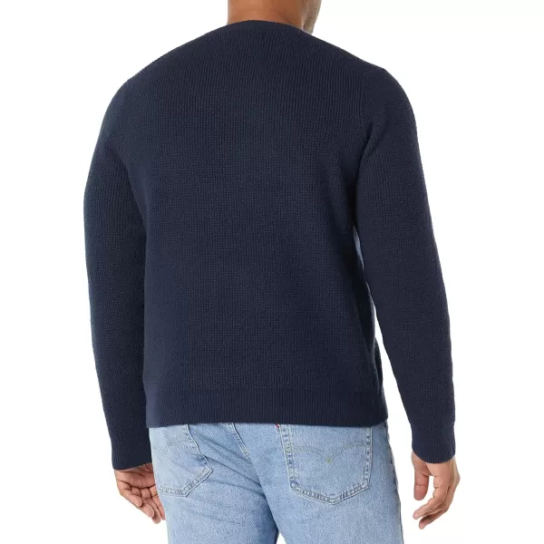 Amazon Essentials Mens LongSleeve Soft Touch Waffle Stitch Crewneck SweaterNavy