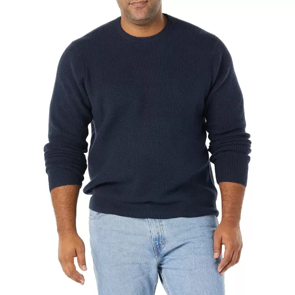 Amazon Essentials Mens LongSleeve Soft Touch Waffle Stitch Crewneck SweaterNavy