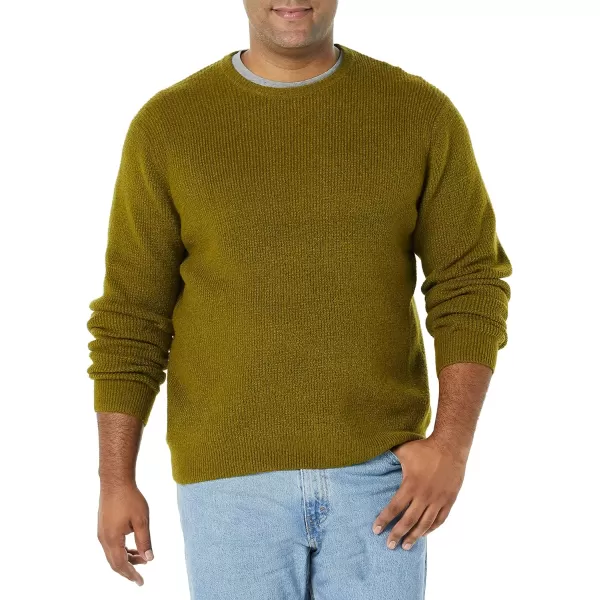 Amazon Essentials Mens LongSleeve Soft Touch Waffle Stitch Crewneck SweaterOlive