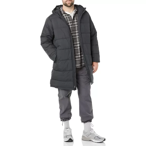 Amazon Essentials Mens LongerLength Heavyweight Hooded Puffer JacketDark Grey