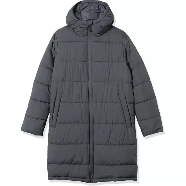 Amazon Essentials Mens LongerLength Heavyweight Hooded Puffer JacketDark Grey