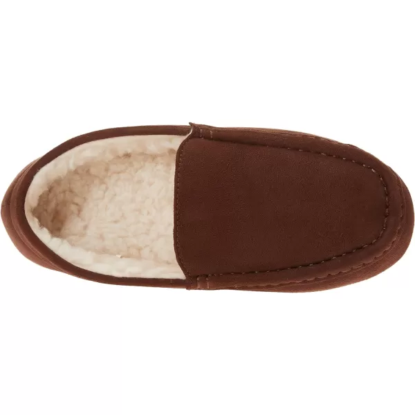 Amazon Essentials Mens Moccasin SlipperPolyester Dark Toffee Brown