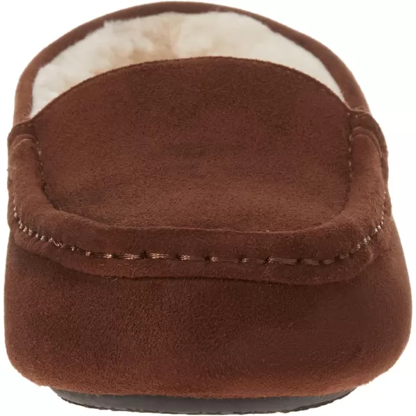 Amazon Essentials Mens Moccasin SlipperPolyester Dark Toffee Brown