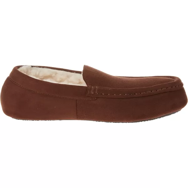 Amazon Essentials Mens Moccasin SlipperPolyester Dark Toffee Brown