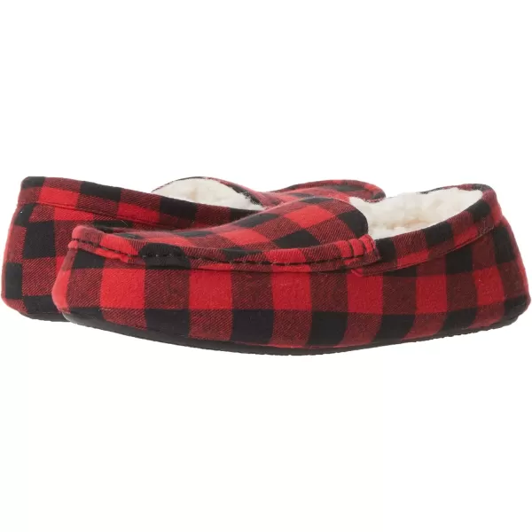 Amazon Essentials Mens Moccasin SlipperPolyester Red Buffalo Check