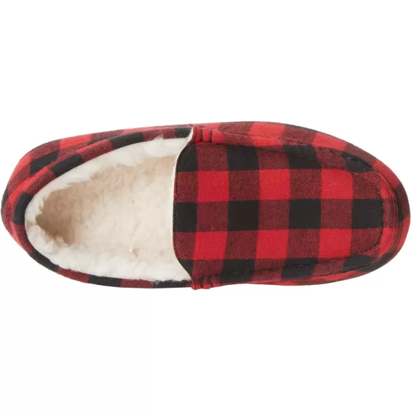 Amazon Essentials Mens Moccasin SlipperPolyester Red Buffalo Check