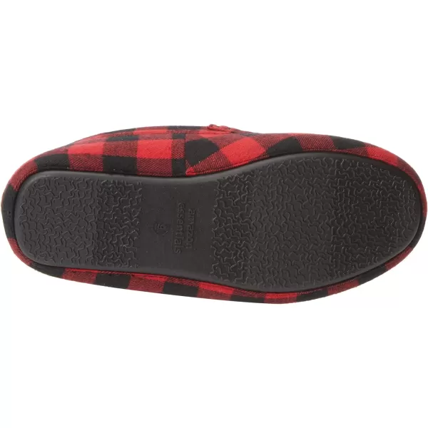 Amazon Essentials Mens Moccasin SlipperPolyester Red Buffalo Check