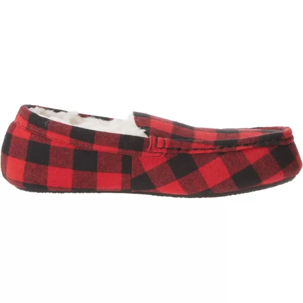 Amazon Essentials Mens Moccasin SlipperPolyester Red Buffalo Check