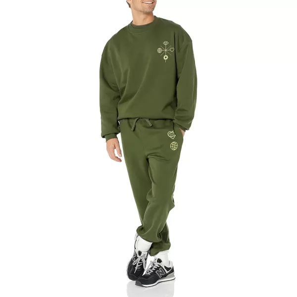 Amazon Essentials Mens OversizedFit Crewneck Sweatshirt Available in Big amp TallDark Olive