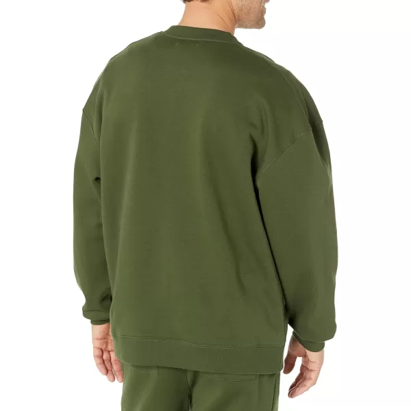 Amazon Essentials Mens OversizedFit Crewneck Sweatshirt Available in Big amp TallDark Olive