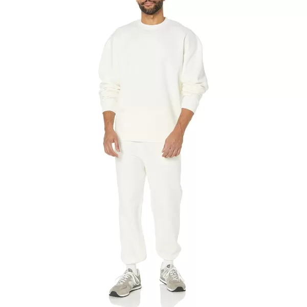 Amazon Essentials Mens OversizedFit Crewneck Sweatshirt Available in Big amp TallEggshell White