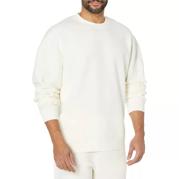 Amazon Essentials Mens OversizedFit Crewneck Sweatshirt Available in Big amp TallEggshell White