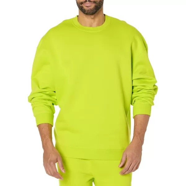 Amazon Essentials Mens OversizedFit Crewneck Sweatshirt Available in Big amp TallLime Green