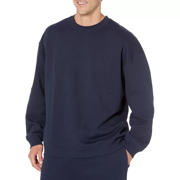 Amazon Essentials Mens OversizedFit Crewneck Sweatshirt Available in Big amp TallNavy