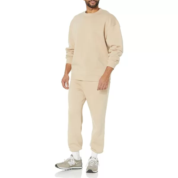 Amazon Essentials Mens OversizedFit Crewneck Sweatshirt Available in Big amp TallTan