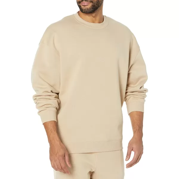 Amazon Essentials Mens OversizedFit Crewneck Sweatshirt Available in Big amp TallTan