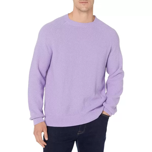 Amazon Essentials Mens OversizedFit Textured Cotton Crewneck SweaterLavender