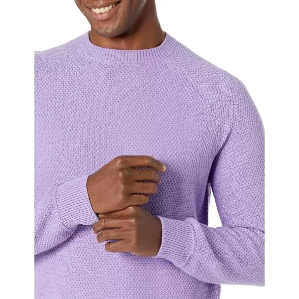 Amazon Essentials Mens OversizedFit Textured Cotton Crewneck SweaterLavender