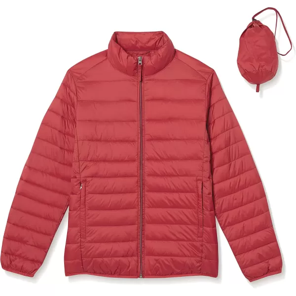 Amazon Essentials Mens Packable Lightweight WaterResistant Puffer Jacket Available in Big amp TallBrick Red