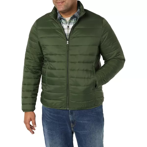 Amazon Essentials Mens Packable Lightweight WaterResistant Puffer Jacket Available in Big amp TallDark Green