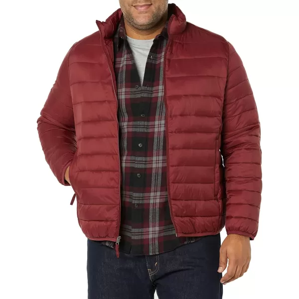 Amazon Essentials Mens Packable Lightweight WaterResistant Puffer Jacket Available in Big amp TallDark Red