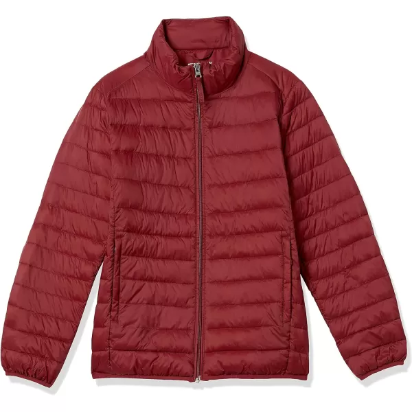 Amazon Essentials Mens Packable Lightweight WaterResistant Puffer Jacket Available in Big amp TallDark Red