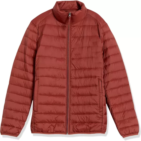 Amazon Essentials Mens Packable Lightweight WaterResistant Puffer Jacket Available in Big amp TallEarth Red